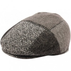 Newsboy Caps Men's Herringbone Wool Tweed Newsboy Ivy Cabbie Driving Hat - 2761-gray - C71864MEGL7 $31.15