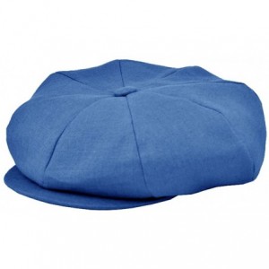 Newsboy Caps Irish Linen 8 Panel Applejack Newsboy Cap Made in USA - Royal - CK12GNJINDT $23.73