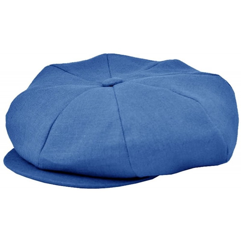 Newsboy Caps Irish Linen 8 Panel Applejack Newsboy Cap Made in USA - Royal - CK12GNJINDT $23.73