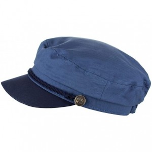 Newsboy Caps Unisex 100% Cotton Greek Fisherman Sailor Fiddler Driver Cap Hat - Indigo Blue/Navy - C118RNZCO9N $17.07