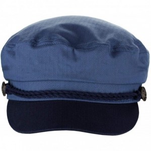 Newsboy Caps Unisex 100% Cotton Greek Fisherman Sailor Fiddler Driver Cap Hat - Indigo Blue/Navy - C118RNZCO9N $17.07