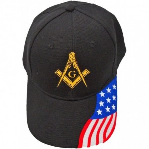 Baseball Caps Mason Cap Black Masonic Hat Mens and Bumper Sticker Patriotic Flag - C7183OHAE8N $17.75