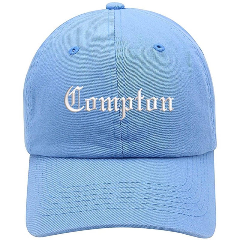 Baseball Caps Compton Text Embroidered Low Profile Soft Crown Unisex Baseball Dad Hat - Vc300_babyblue - C218SDDRMSO $19.00