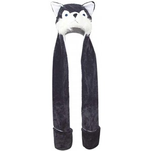 Berets 3 in 1 Hat Scarf Gloves - Plush Novelty Animal Hat Kids Soft Warm Beanie Hat - E - C518L0MA86Z $8.59