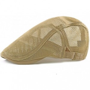 Newsboy Caps Bigface Up Men's Summer Breathable Mesh Hat Cabbie hat Hunting Hat Gatsby Newsboy Ivy Cap - Beige - CE18RNS2YI4 ...