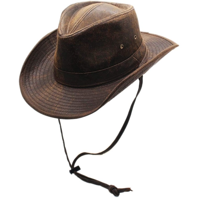 Cowboy Hats Weathered Outback Outdoorsmen Shapeable Hat- Silver Canyon- Brown - Brown - CA18KYS2KE8 $45.19