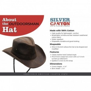 Cowboy Hats Weathered Outback Outdoorsmen Shapeable Hat- Silver Canyon- Brown - Brown - CA18KYS2KE8 $45.19