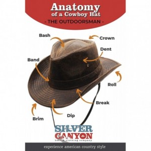 Cowboy Hats Weathered Outback Outdoorsmen Shapeable Hat- Silver Canyon- Brown - Brown - CA18KYS2KE8 $45.19