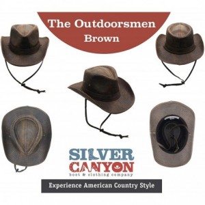 Cowboy Hats Weathered Outback Outdoorsmen Shapeable Hat- Silver Canyon- Brown - Brown - CA18KYS2KE8 $45.19