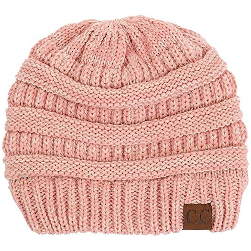 Skullies & Beanies Knit Soft Stretch Beanie Cap - Rose - CU12MHFWBJZ $11.88