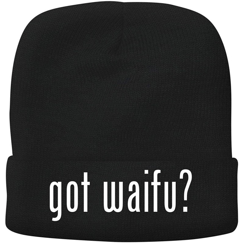 Skullies & Beanies got Waifu? - Adult Comfortable Fleece Lined Beanie - Black - CT18ODNGHIN $17.85