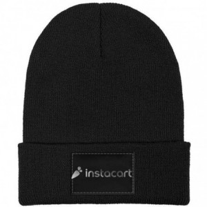 Skullies & Beanies Womens Mens Beanie Hat Instacart-Shopper-App-Vintage-Old- Warm Watch Caps - Black-137 - CE19236SU54 $19.94