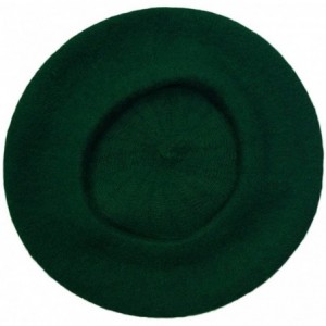 Berets Women Men Wool French Beret Solid Color Warm Beanie Hat Artist Painter Fancy Dress Costumes - Dark Green - CA12O7R7IFU...