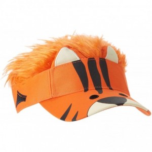 Baseball Caps Big Boys' Flair Hair Visor Animal Face - Orange - CH11FMNMCL7 $26.60