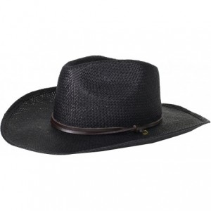Cowboy Hats Women's Soft Toyo Paper Cowboy Hat - Black - CM1171D07PT $52.03