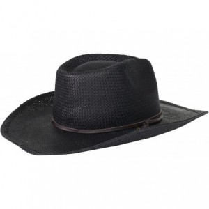 Cowboy Hats Women's Soft Toyo Paper Cowboy Hat - Black - CM1171D07PT $23.82