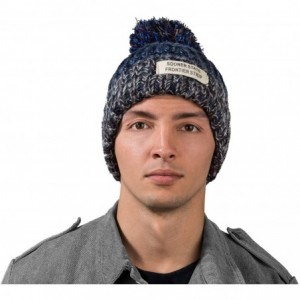 Skullies & Beanies Women's Echo Warm Pompom Knit Cuffed Beanie - Blue - C0129W1QLVL $12.09