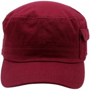 Baseball Caps Cadet Army Cap - Military Cotton Hat - Burgundy2 - CV12GW5UUWB $7.59