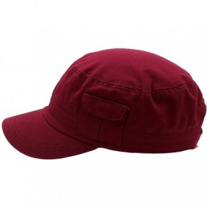 Baseball Caps Cadet Army Cap - Military Cotton Hat - Burgundy2 - CV12GW5UUWB $7.59