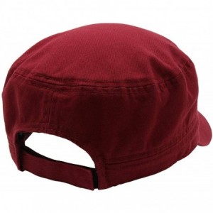 Baseball Caps Cadet Army Cap - Military Cotton Hat - Burgundy2 - CV12GW5UUWB $7.59