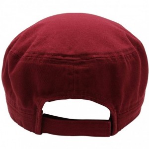 Baseball Caps Cadet Army Cap - Military Cotton Hat - Burgundy2 - CV12GW5UUWB $7.59