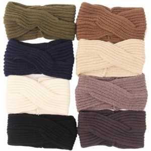 Cold Weather Headbands Women Winter Twisted Crochet Headband Knitted Headwrap Headwear Ear Warmer Head Warmer - Coffee - C712...