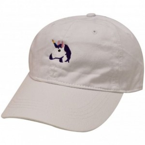 Baseball Caps Unicorn Cotton Baseball Dad Caps - White - CA12ODXWGBR $26.38