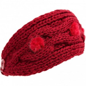 Cold Weather Headbands Plain Adjustable Winter Cable Knit Headband - 2-red - CL18MGQ6O2R $19.50