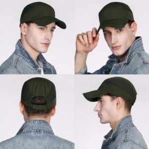 Baseball Caps Mens UPF50 Quick-Dry Baseball Cap Foldable Brim Free-Size Sun Hat Unisex - 00040_army - CR18TSAN52R $11.62