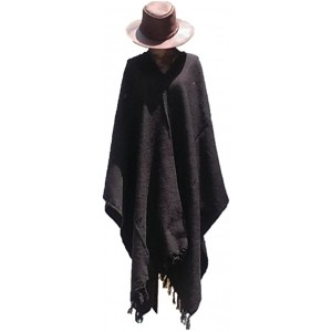 Cowboy Hats Clint Eastwood Western Brown Cowboy Hat & Black Poncho Set - Black - CW122GCEXQN $58.19