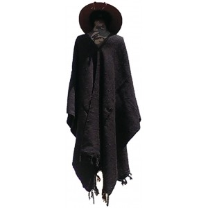 Cowboy Hats Clint Eastwood Western Brown Cowboy Hat & Black Poncho Set - Black - CW122GCEXQN $58.19