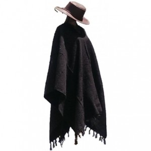 Cowboy Hats Clint Eastwood Western Brown Cowboy Hat & Black Poncho Set - Black - CW122GCEXQN $58.19