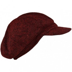 Newsboy Caps Ladies Large Melange Newsboy Cap - Red - CK180UA2X86 $10.86