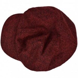 Newsboy Caps Ladies Large Melange Newsboy Cap - Red - CK180UA2X86 $10.86