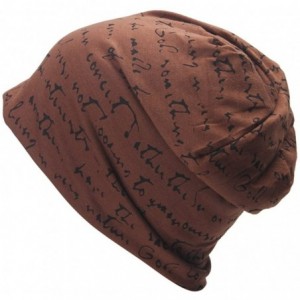 Skullies & Beanies The Full Alphabet Stretch Soft Slouchy Beanie Hat Cap - Brown - CX11XKYHJDB $10.77