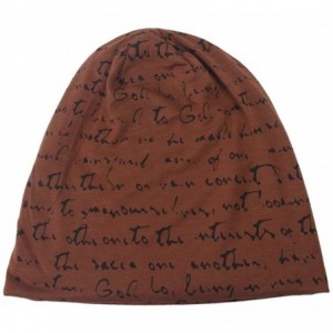 Skullies & Beanies The Full Alphabet Stretch Soft Slouchy Beanie Hat Cap - Brown - CX11XKYHJDB $10.77