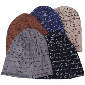 Skullies & Beanies The Full Alphabet Stretch Soft Slouchy Beanie Hat Cap - Brown - CX11XKYHJDB $10.77