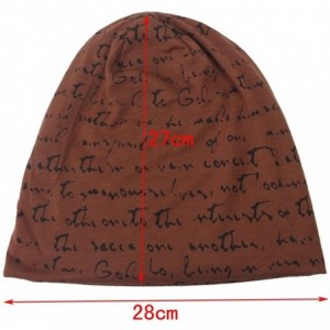 Skullies & Beanies The Full Alphabet Stretch Soft Slouchy Beanie Hat Cap - Brown - CX11XKYHJDB $10.77