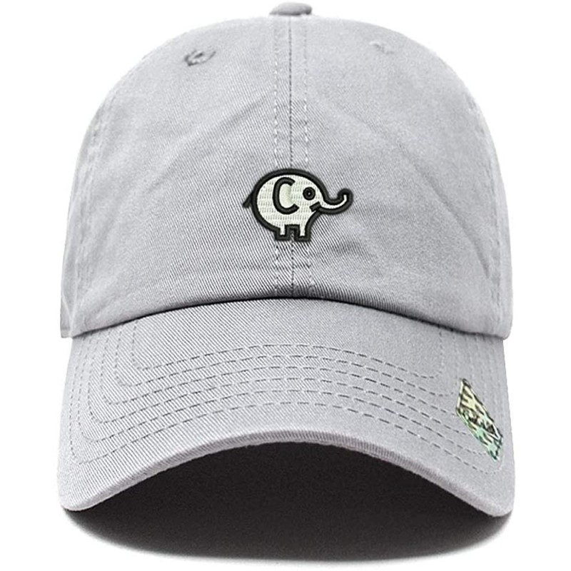 Baseball Caps Elephant Dad Hat Cotton Baseball Cap Polo Style Low Profile - Grey - CQ18676DWS6 $15.64