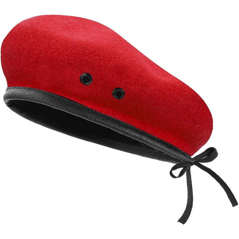 Berets AYPOW Berets Ladies Military Leather - Style A-red - C518UZWXLYS $11.75