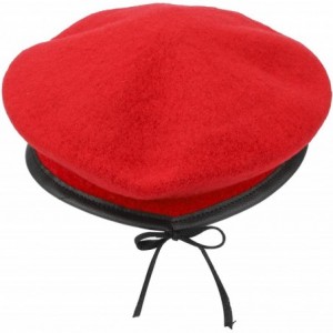 Berets AYPOW Berets Ladies Military Leather - Style A-red - C518UZWXLYS $11.75