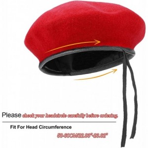 Berets AYPOW Berets Ladies Military Leather - Style A-red - C518UZWXLYS $17.86