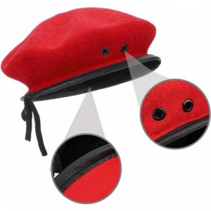 Berets AYPOW Berets Ladies Military Leather - Style A-red - C518UZWXLYS $11.75