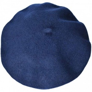 Berets Girls&Boys French Style Wool Beret Kids Hat - Navy Blue - CY18RRQ54W6 $11.58