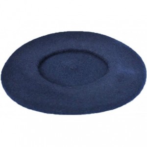 Berets Girls&Boys French Style Wool Beret Kids Hat - Navy Blue - CY18RRQ54W6 $11.58