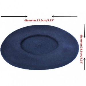 Berets Girls&Boys French Style Wool Beret Kids Hat - Navy Blue - CY18RRQ54W6 $11.58