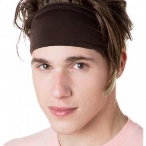 Headbands Xflex Basic Adjustable & Stretchy Wide Softball Headbands for Women Girls & Teens - Lightweight Basic Brown - CN17X...
