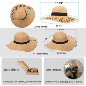 Sun Hats Summer Women Straw Hat- Floppy Wide Brim Sun Hats- Bride Honeymoon Beach Party - Do Not Disturb - CO18ED7TQT2 $16.43