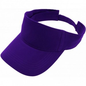 Visors Sun Sports Visor Men Women - 100% Cotton Cap Hat - Purple - CI17YSOR9ZO $18.72