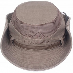 Sun Hats Men Summer Cotton Cowboy Sun Hat Wide Brim Bucket Fishing Hats - Army Green - C8183LS6IEG $12.41